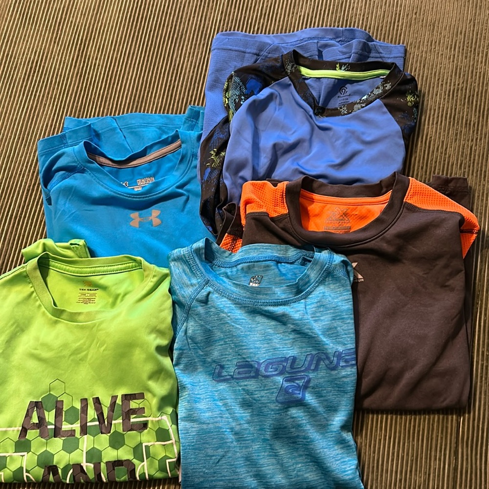 Five shirts, boys. All size large.  Mix of short and long sleeve.